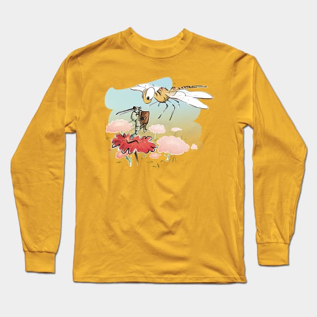 Knight fighting a dragon.... fly Long Sleeve T-Shirt by Jason's Doodles